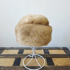 1950 Pogue's of Cincinnati mink fur pill box hat