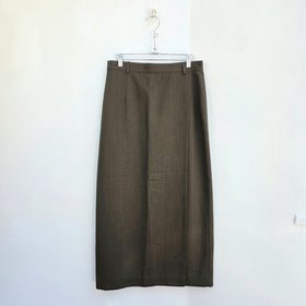 1990 Ralph Lauren brown wool long wrap skirt, medium 8