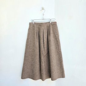 1970 Nell Flowers brown tweed wool skirt, medium 10