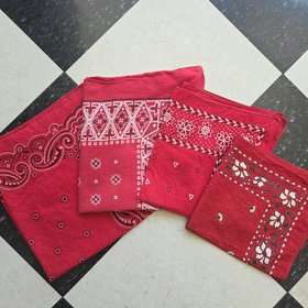 1950 distressed Color Fast red bandana, choose one
