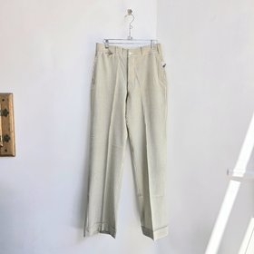 1920 pinstriped wool trouser pants with button fly, size 28 waist